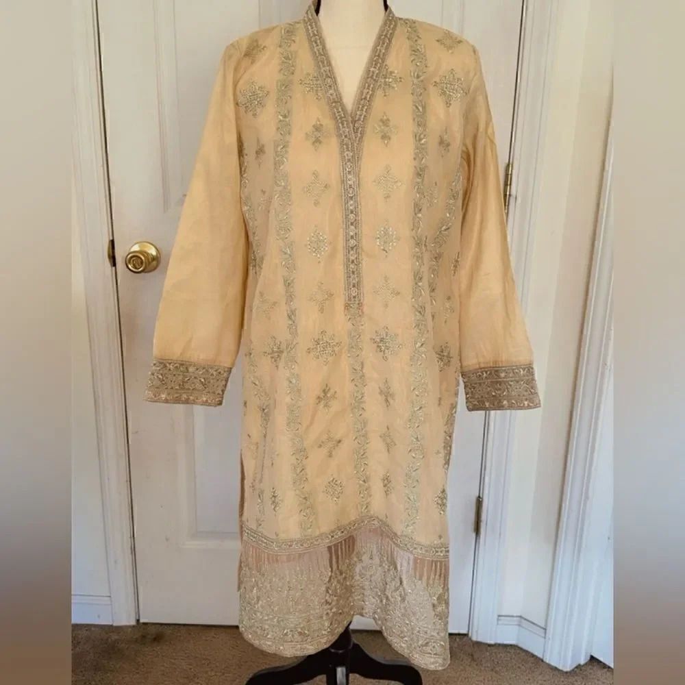 LIMELIGHT GOLD PAKISTANI DESIGNER DRESS KURTA